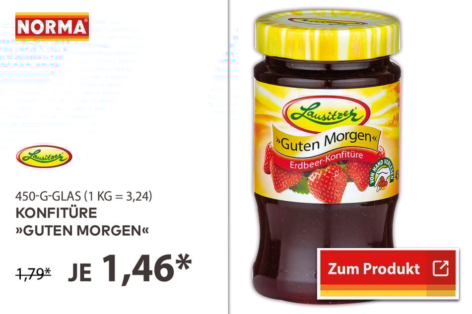 Konfitüre »Guten Morgen« für 1,46 Euro.