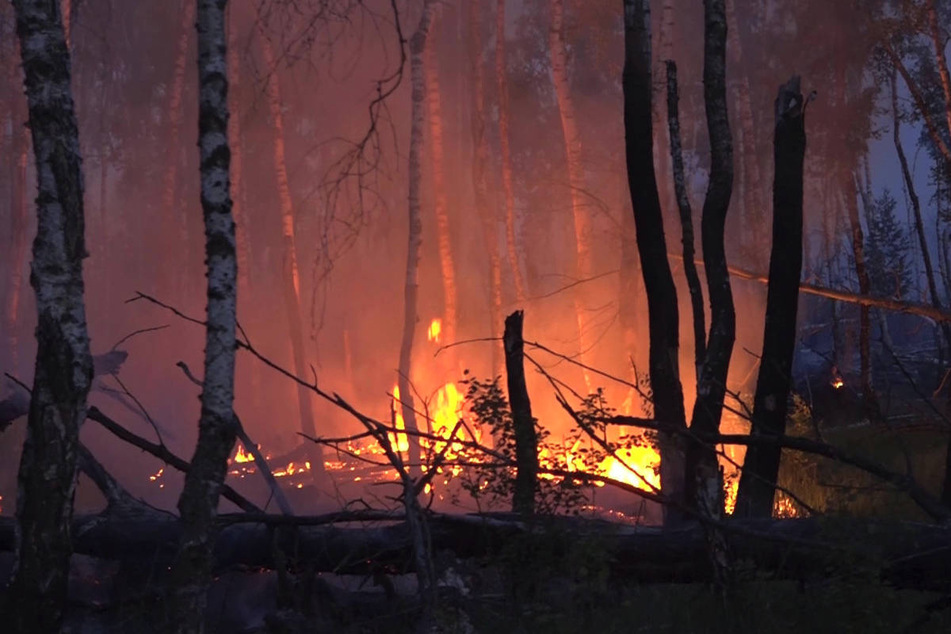 Der Brand in einem munitionsbelasteten Waldgebiet nahe Jüterbog hat sich inzwischen auf mehr als 30 Hektar ausgebreitet.