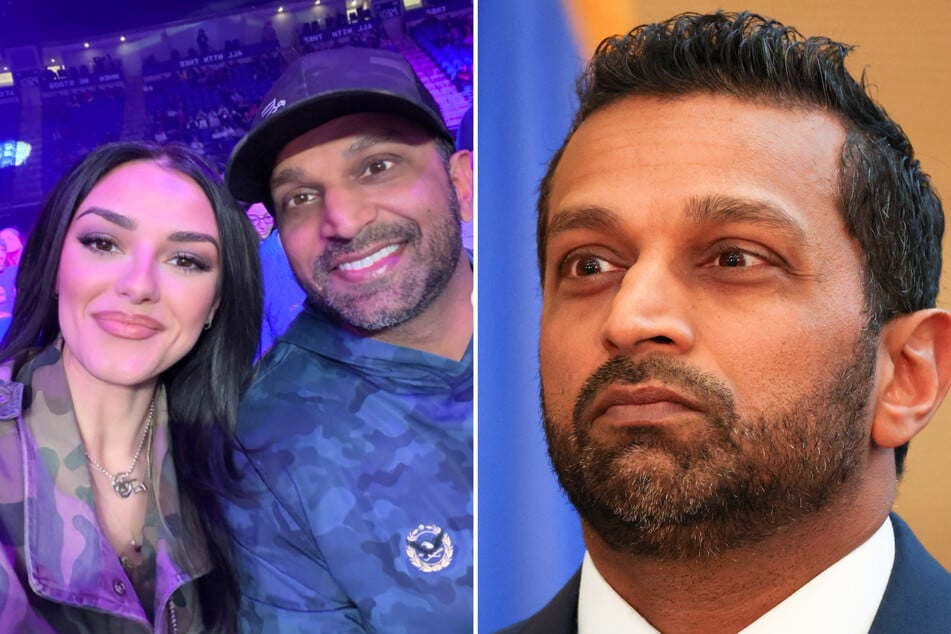 A MAGA podcaster recently accused Kash Patel (r.) of using his FBI jet to fly his girlfriend around the country amid the ongoing government shutdown.