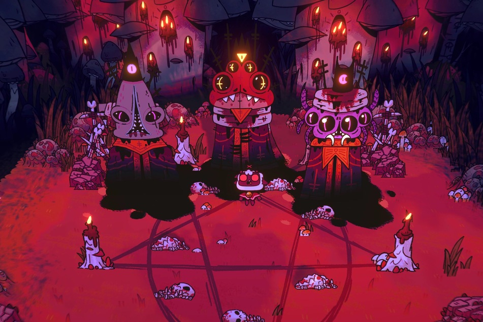 Böse Rituale, groteske Monster: Mit seinem Grafikstil spricht "Cult of the Lamb" vermutlich viele Videospieler direkt an.