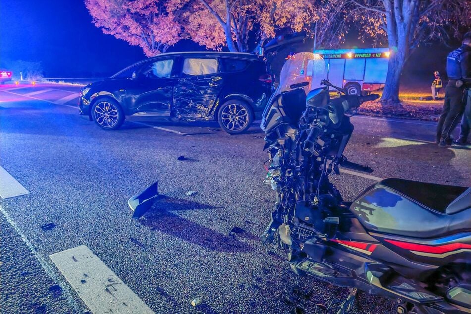 Die Bundesstraße in Eppingen musste vollgesperrt werden.