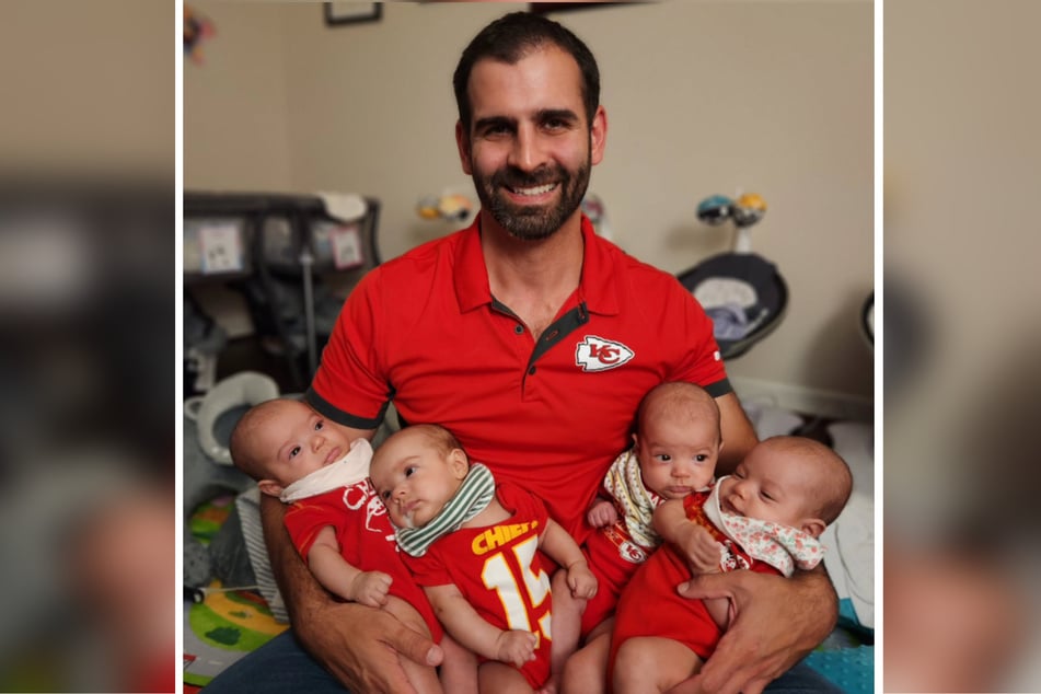 Jonathan Sandhu (38) ist so stolz auf seine Vierlinge.