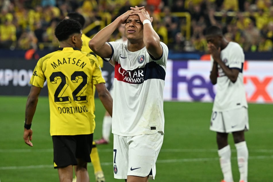 PSG-Superstar Kylian Mbappé (M.) und seine Kollegen verzweifelten im Signal Iduna Park.