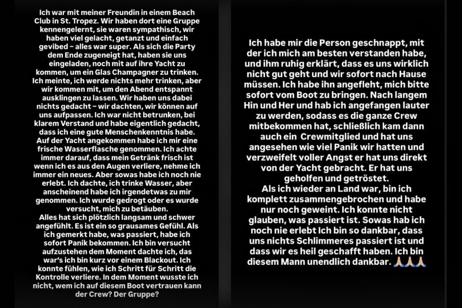 Auf Instagram berichtete das Model von dem schlimmen Erlebnis.