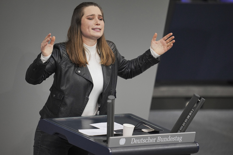 Emilia Fester (23, Die Grünen) hielt am Donnerstag ihre erste Rede im Bundestag.