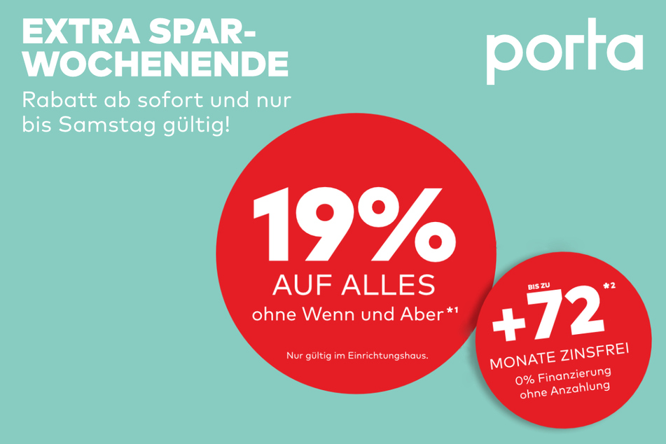 Angebot gilt nur bis Samstag, den 21.5.2022, im porta-Einrichtungshaus Neuwied.