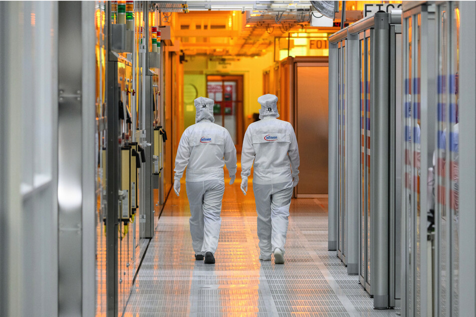 Infineon im Umbau. Das Hightech-Unternehmen erweitert derzeit sein Werk in Dresden.
