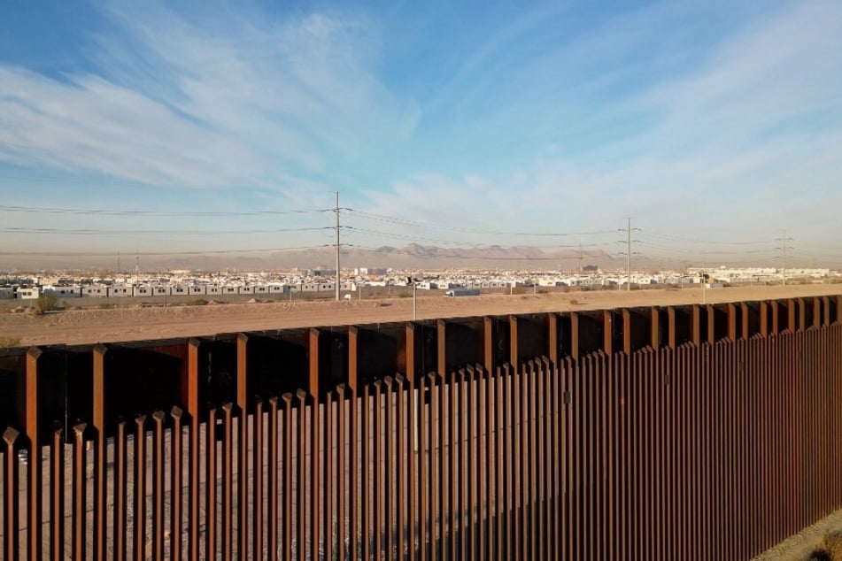 A portion of the US-Mexico border wall is pictured in El Paso, Texas.