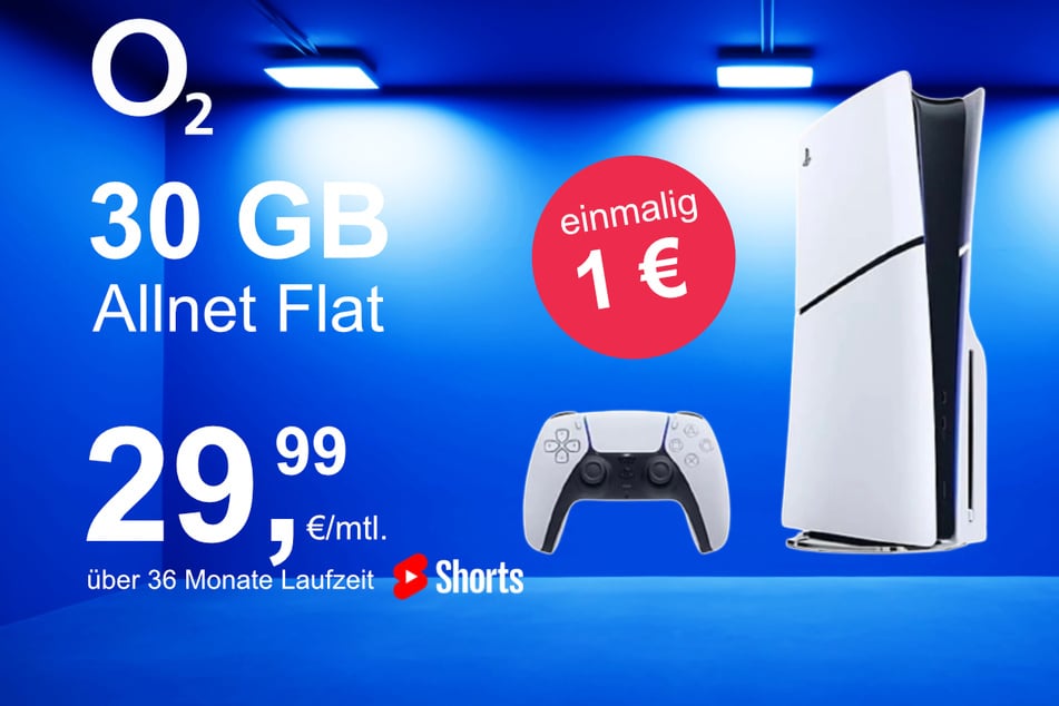 Die PS5 Slim Digital Edition im o2 Mobile M inkl. 30 GB+ für einmalig nur 1 Euro.