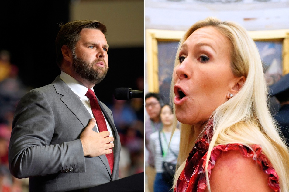 During a recent campaign speech, vice presidential nominee JD Vance argued that Congresswoman Marjorie Taylor Greene (r.) being "crazy" was "OK."