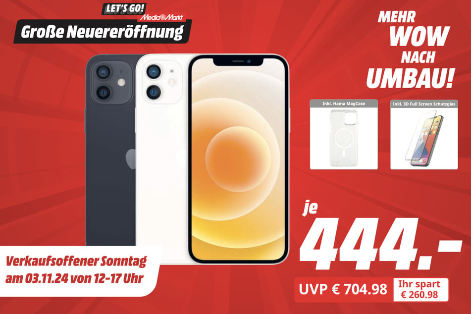 Apple iPhone 12 5G im Set für nur 444 statt 704,98 Euro.