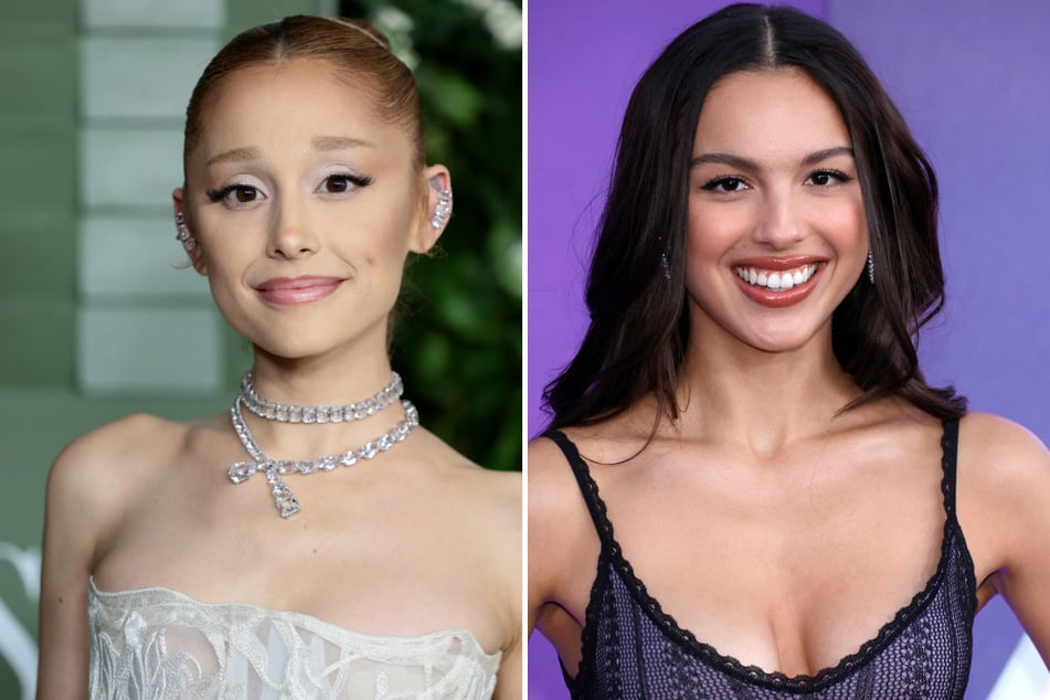 Olivia Rodrigo (r.) got some love from Ariana Grande thanks to her Wicked-inspired Halloween costume!