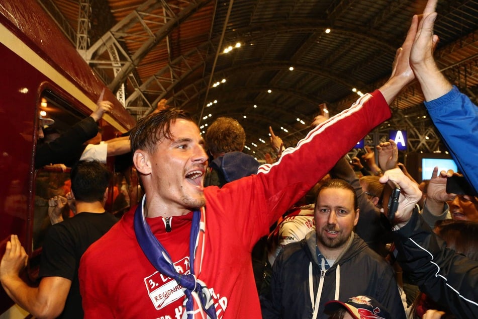 2013 stieg Stefan Kutschke mit RB Leipzig in die 3. Liga auf. (Archivfoto)