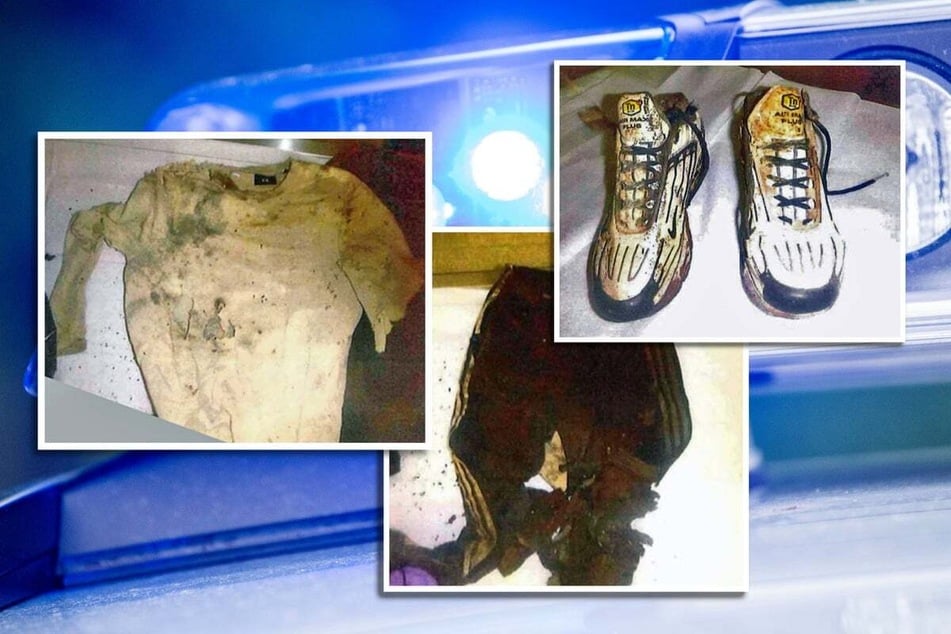 Drei der Kleidungsstücke, die der Verstorbene getragen hatte.