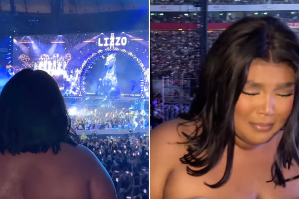 Lizzo cries at Beyoncé concert shoutout: "Queens celebrate queens"