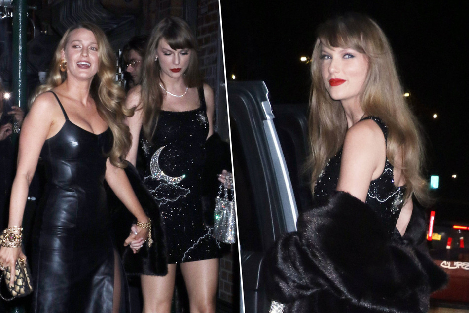 Taylor Swift (r) celebrated her 34th birthday with a night out at The Box in Manhattan on Wednesday.