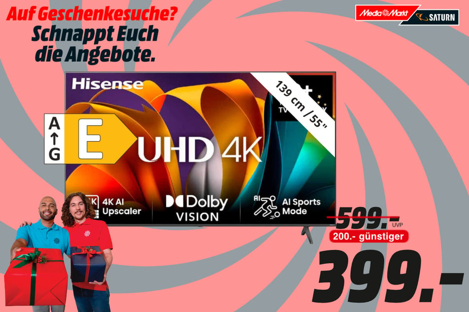 55-Zoll Hisense-Fernseher für 399 Euro.