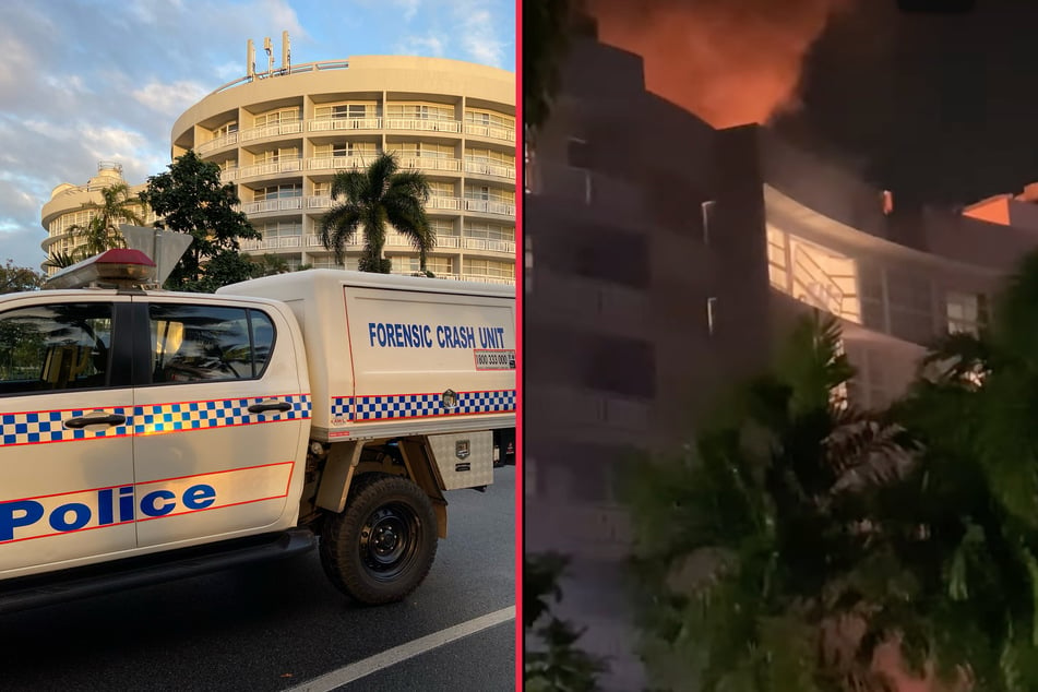 Queensland Police have quickly responded to a helicopter that crashed into a Cairns hotel.