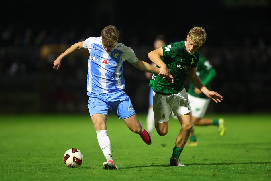 Seit der Partie gegen Chemie Leipzig stand Johannes Pistol (24, l.) in allen Spielen der Himmelblauen in der Startelf.