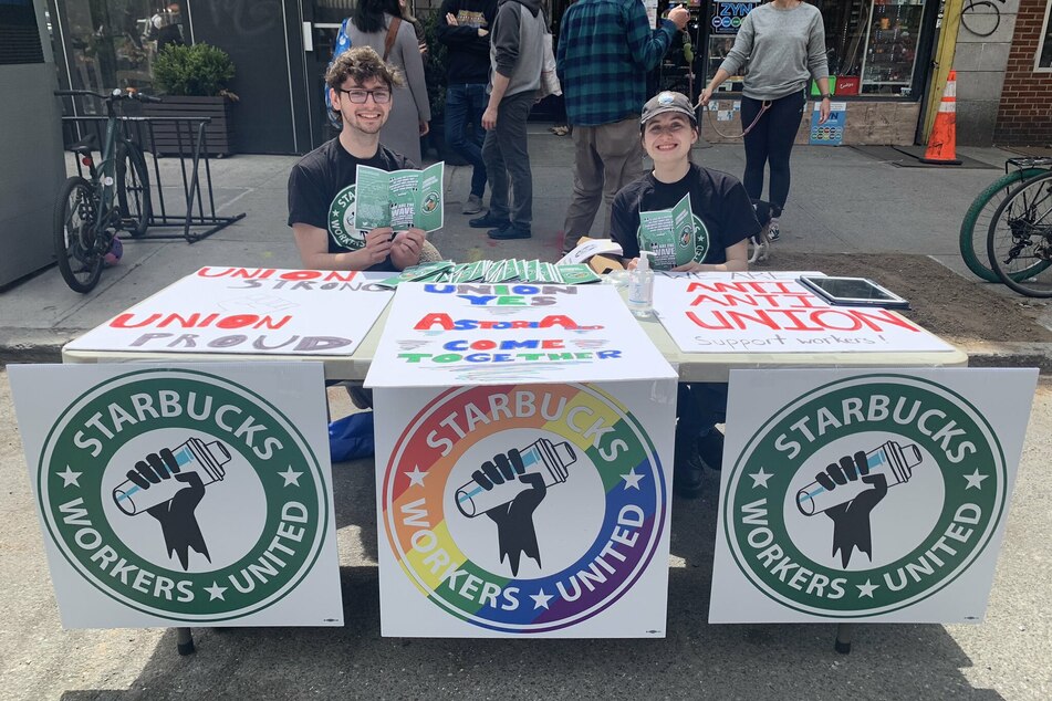 Starbucks Workers at the Astoria Blvd location in Queens, New York, successfully voted to unionize.