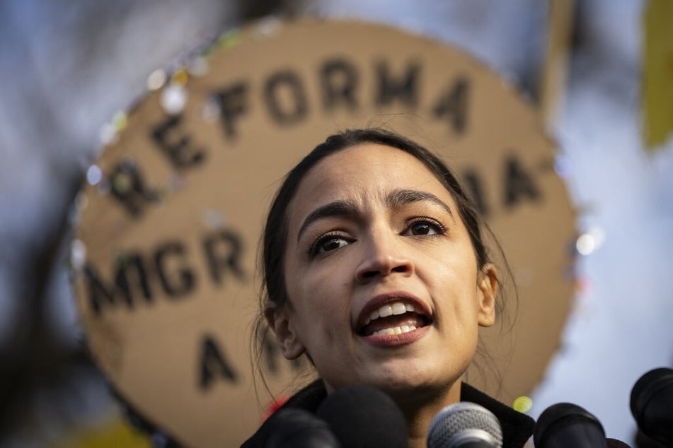 AOC speaks at a rally calling for immigration reform and a pathway to citizenship in Washington DC.