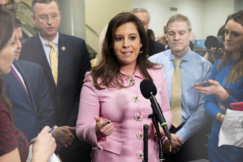 Elise Stefanik spoke to reporters in Washington DC.