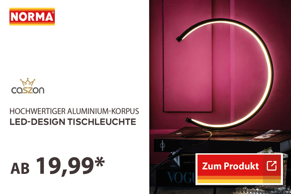 LED-Design Tischleuchte für 19,99 Euro.
