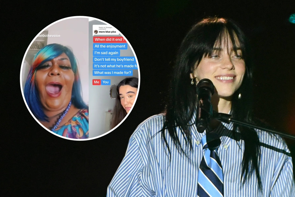 Billie Eilish recreated a viral TikTok meme inspired by her song during her performance at Leeds Festival on Friday.