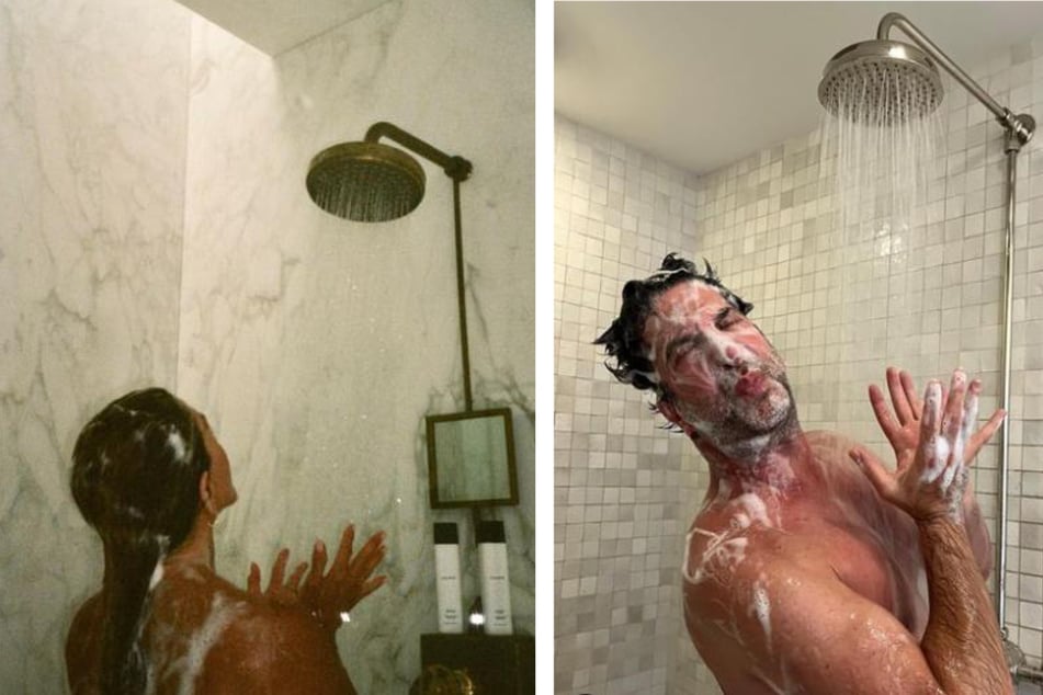 Jennifer Aniston (53) und David Schwimmer (55) posteten beide Bilder unter der Dusche.