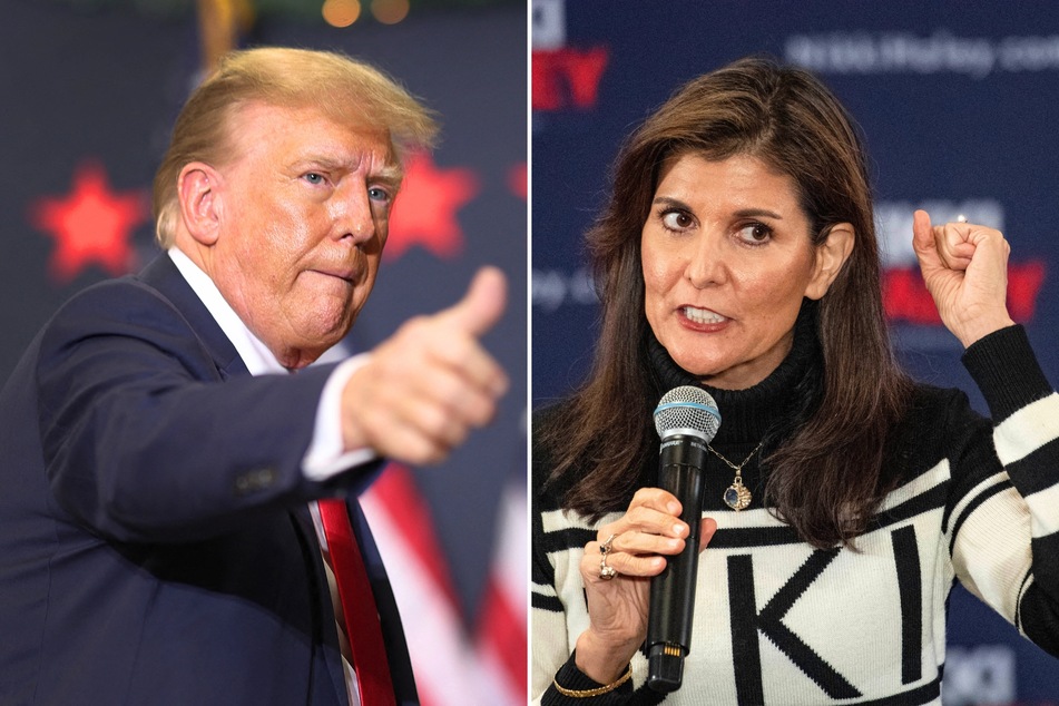 During a campaign stop in New Hampshire, presidential candidate Nikki Haley (r.) said she would pardon Donald Trump if she wins the presidency in 2024.