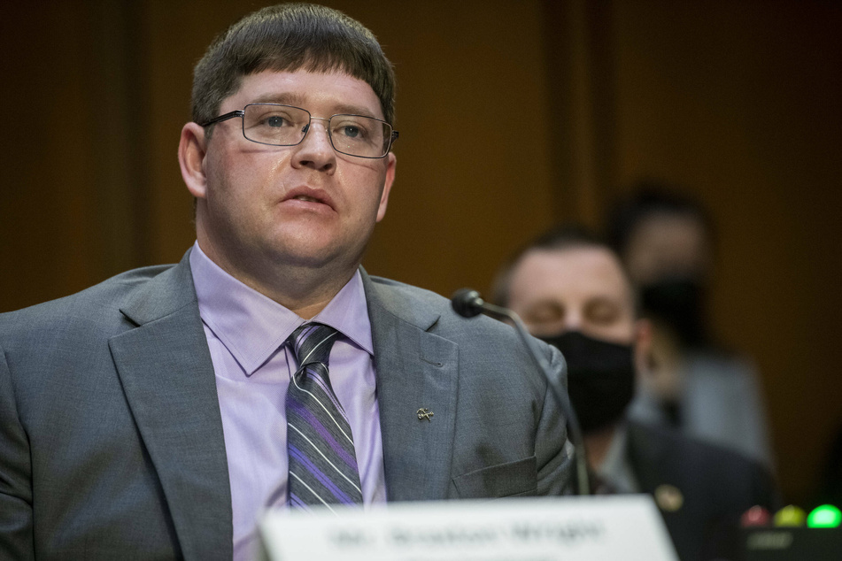 Braxton Wright, a member of the United Mine Workers of America Local 2368, testifies before the Senate Budget Committee on Thursday.