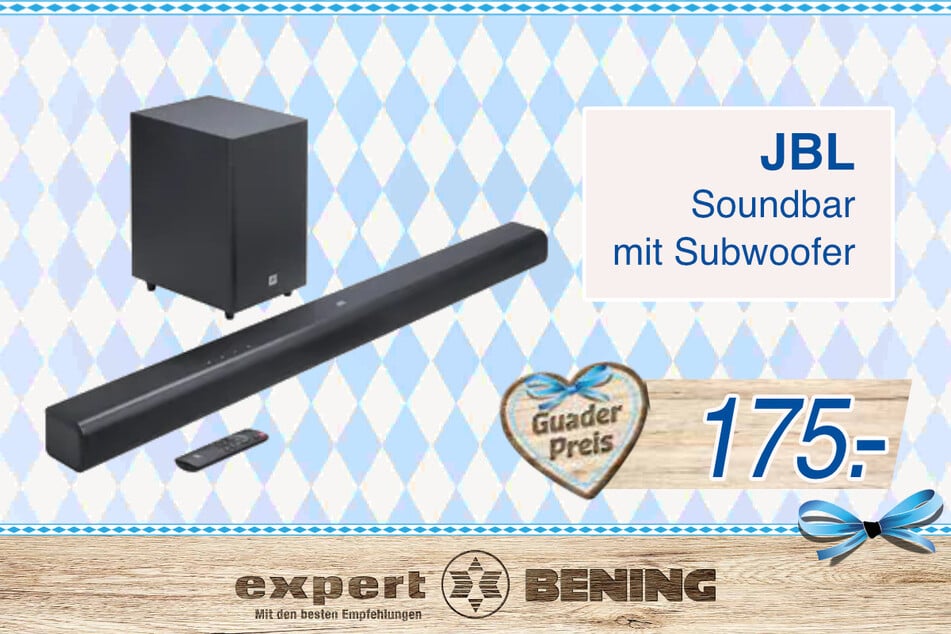 JBL Soundbar mit Subwoofer für 175 Euro.