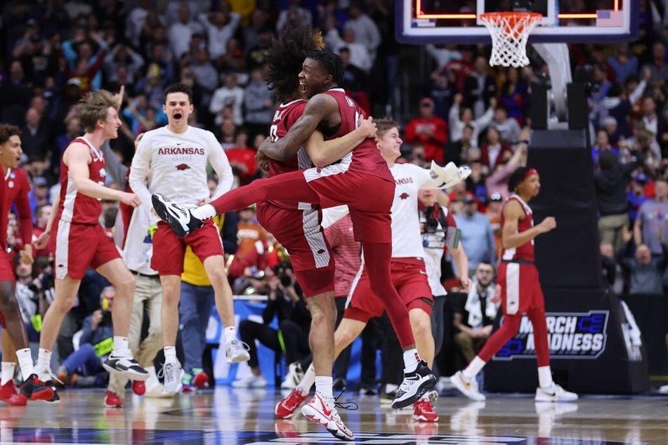 No. 1 Kansas quest for a second-straight national title is officially over after Arkansas stunned the Jayhawks 72-71 on Saturday night.