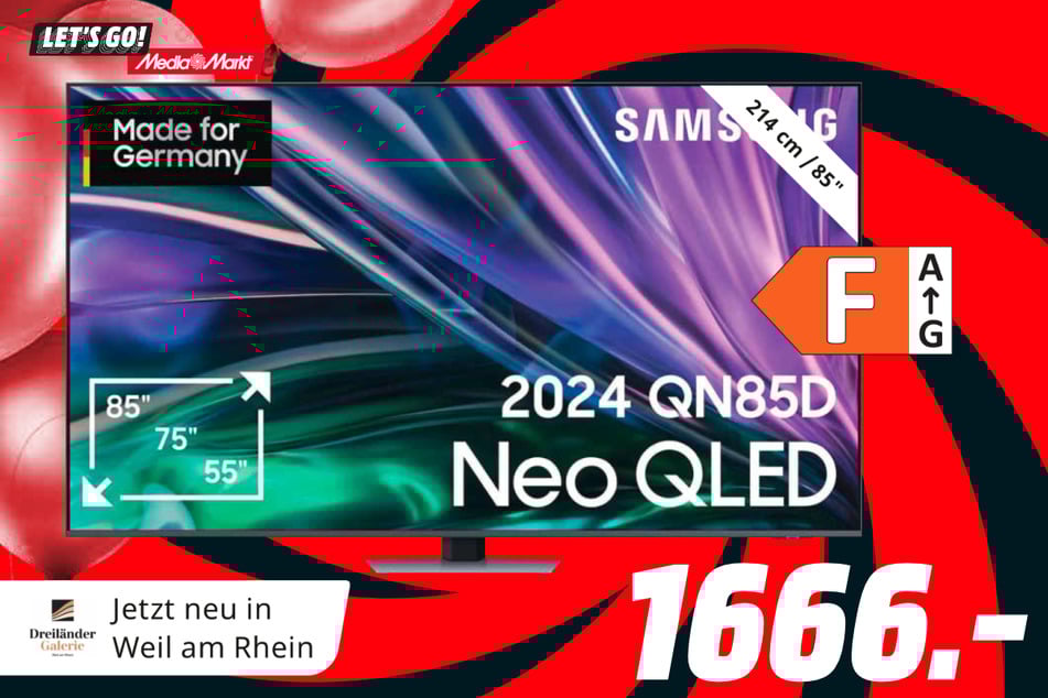 85-Zoll Samsung-Fernseher GQ85QN85D für 1.666 Euro.