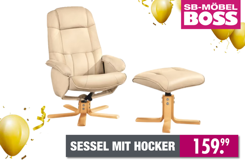 Sessel mit Hocker für 159,99 Euro