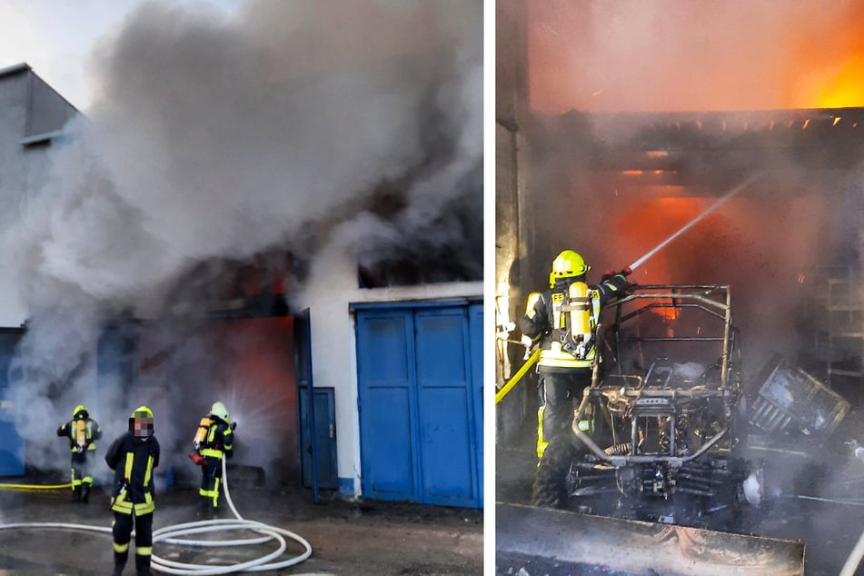 Feuer in Lagerhalle: Mehrere Garagen abgebrannt