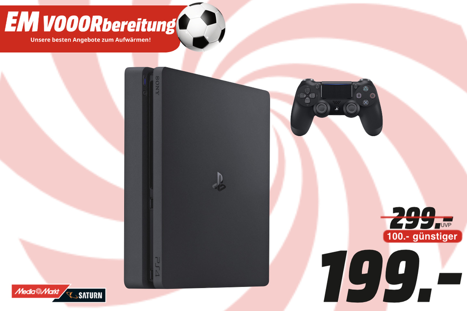 Sony PlayStation 4 für 199 statt 299 Euro.