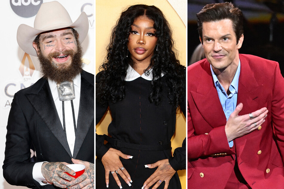 (From l to r) Post Malone, SZA, and The Killers are among the headlining acts at the 2024 Governors Ball music festival.