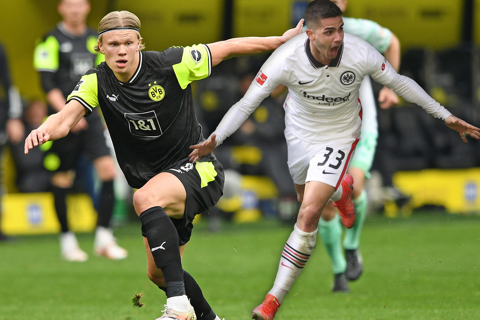 Bei einem vorzeitigen Abgang von Erling Braut Haaland (20, l.) soll Borussia Dortmund die Fühler nach Eintracht Frankfurts André Silva (25) ausgestreckt haben.