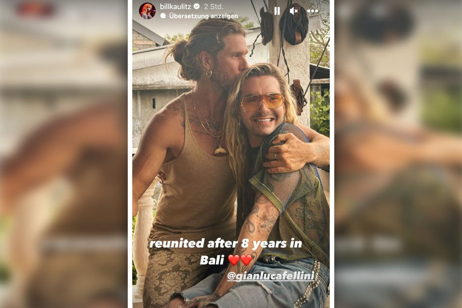 Verkuschelt zeigt sich Bill Kaulitz mit seinem langjährigen Freund Gianluca Fellini.