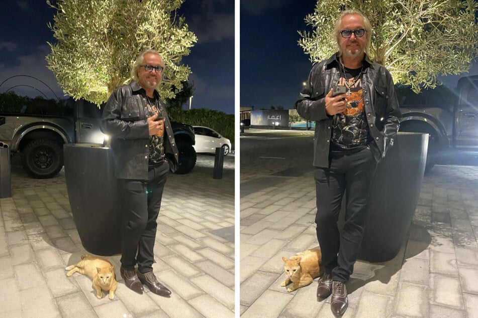 Robert Geiss (59) posiert in Dubai - und hat dabei einen tierischen Kumpel an seiner Seite.