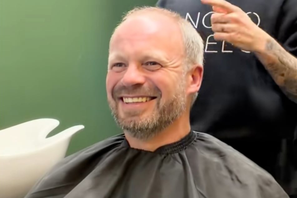 Scott (50) gehört nicht zu denen, die wegen ihrer Glatze schlechte Laune haben.