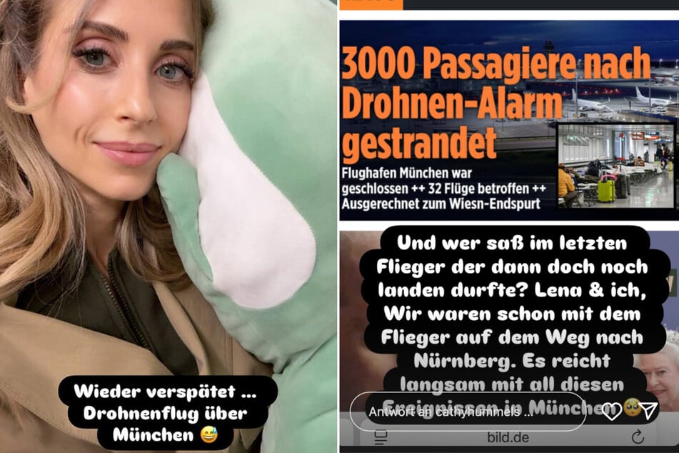 Cathy Hummels ärgert sich über die Verspätungen am Flughafen.
