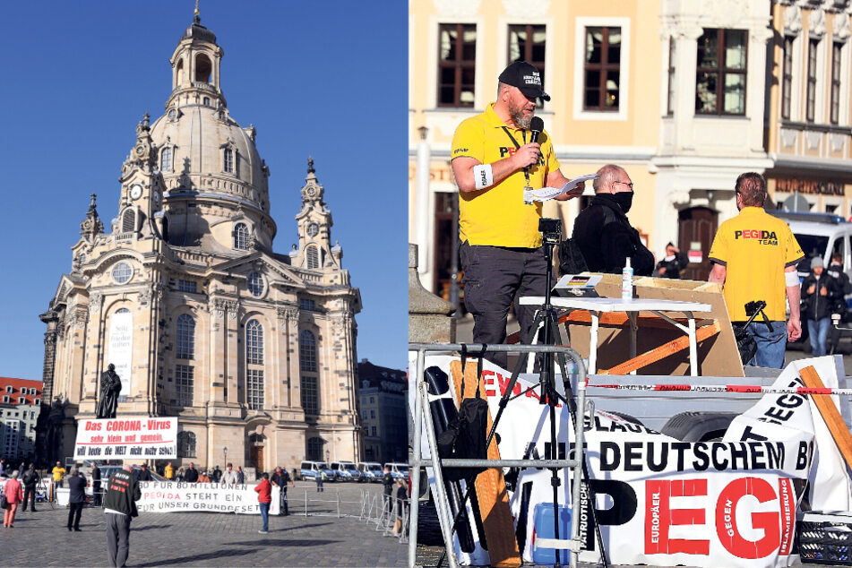 Pegida trotz Corona: Nur 15 Teilnehmer durften kommen
