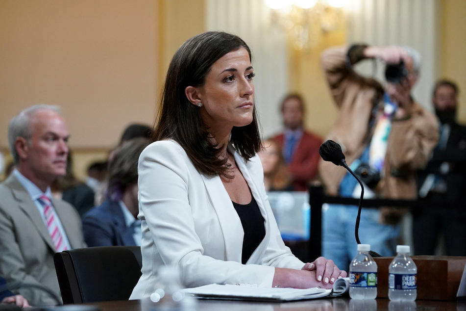 Former White House aide Cassidy Hutchinson testifies before the January 6th Committee.