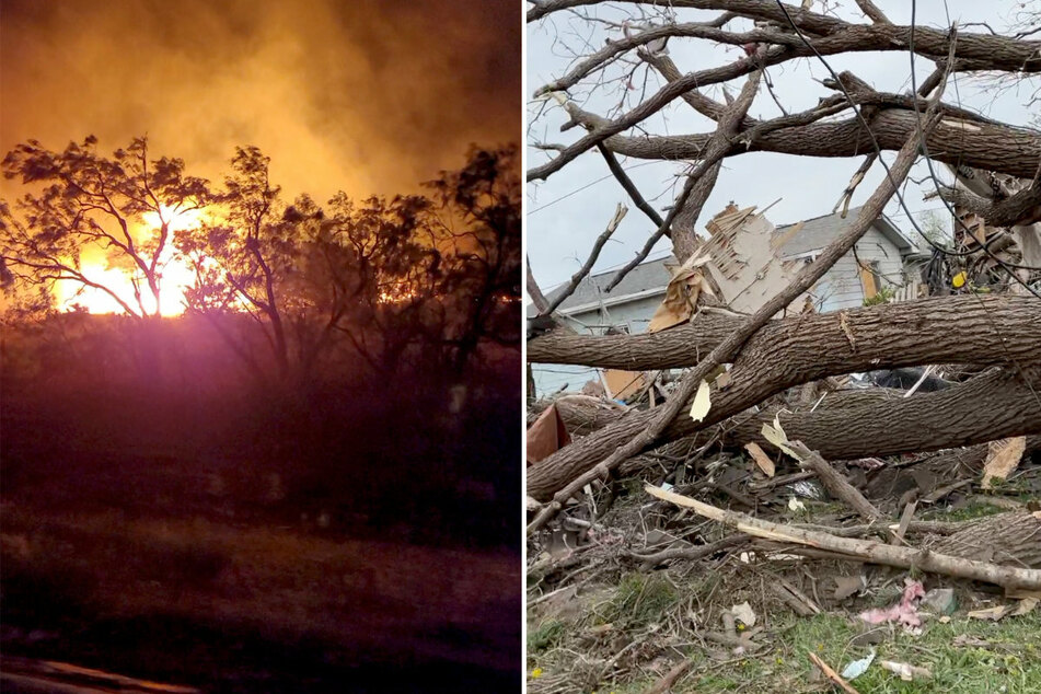 The damage caused by the tornado that swept Otsego County in Michigan.