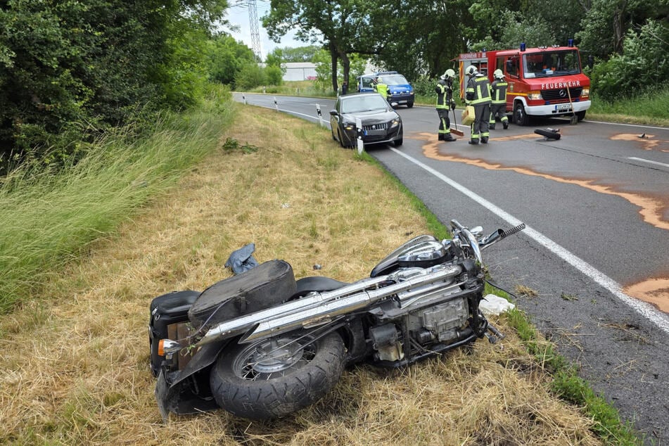 Beim Motorrad löste sich unter anderem ein Reifen.