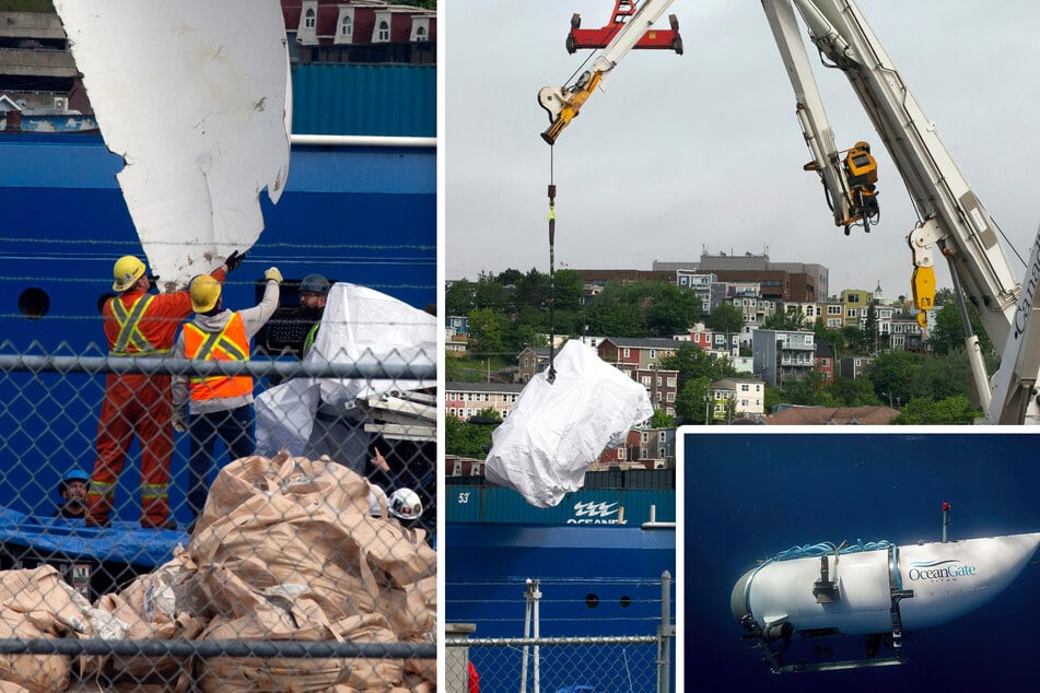 Verunglücktes Tauchboot "Titan": Fotos zeigen geborgene Trümmerteile im Hafen