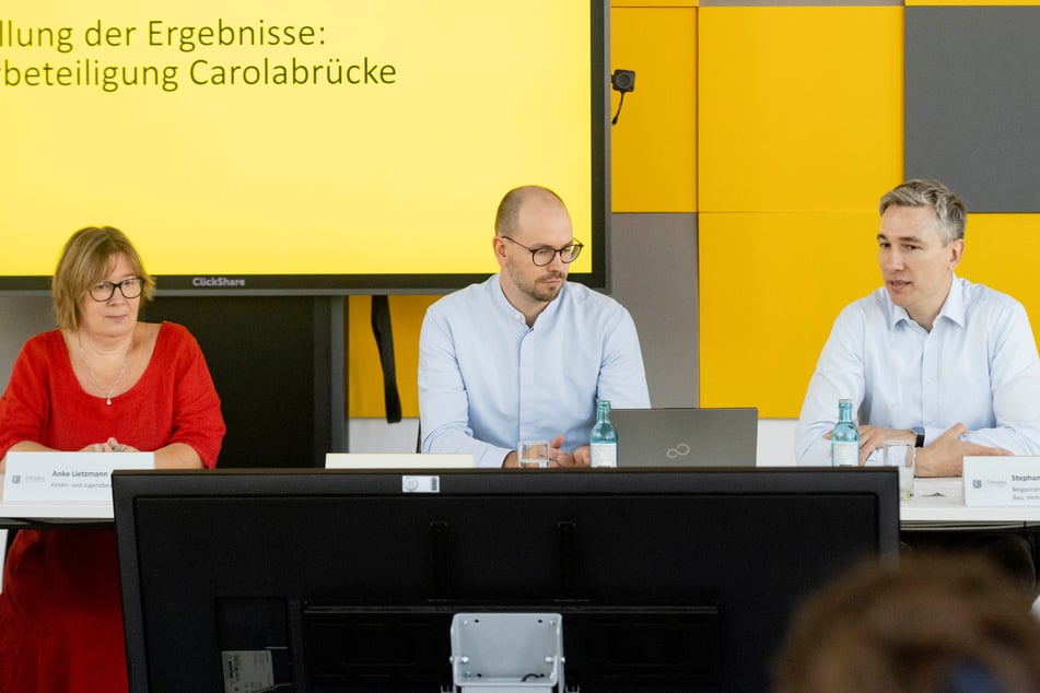 Vertreter der Stadtverwaltung, darunter STESAD-Projektleiter Steven Eichler (37, M.) und Baubürgermeister Stephan Kühn (46, Grüne) präsentierten die Ergebnisse.