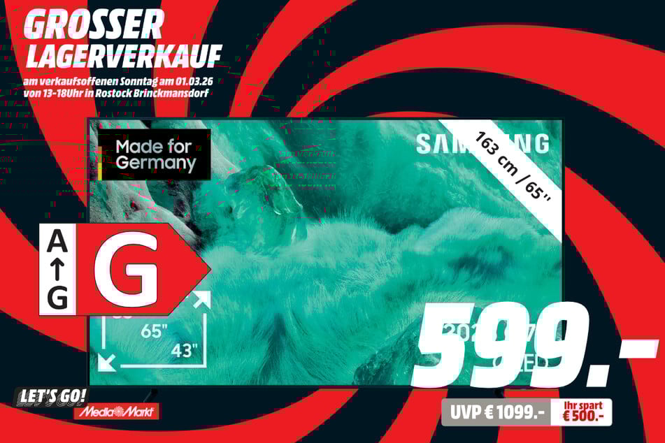 65-Zoll Samsung-Fernseher GQ65Q7F  für 599 statt 1.099 Euro.